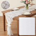15 Pcs White Lace Table Runners, 14 x 120 Inch Vintage Embroidered Boho Tablecloth, Lace Table Runners for Wedding Bulk, Rustic Decor for Bridal Shower Party by Unknown