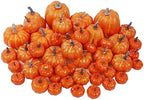 winemana 46 Pcs Artificial Pumpkins Fall Decorations, Orange by winemana