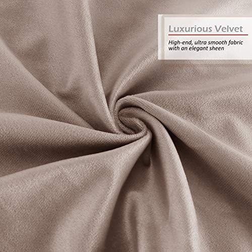 Nestl Throw Euro Pillow Covers, Cozy Velvet Decorative Pillow Covers 26x26 Inches, Soft Solid Couch Pillow Case for Sofa, Bed and Car, Set of 4 - Taupe Sand - Image 5