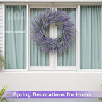 26 Inch Large Lavender Wreaths for Front Door Outside Summer Spring Wreaths for Front Door Floral Wreath All Season for Wedding Farmhouse Porch Wall Room Home Decor - Image 5