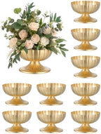 NUPTIO Gold Compote Vase for Centerpiece 8.5" Wide Opening, 10 Pcs by Nuptio