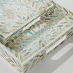 Mother of Pearl Serving Tray Set 2pcs Handmade Ottoman Decorative Trays - Image 3
