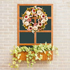 BOMAROLAN Artificial Peony Flower Wreath 19Inch Vintage Blooming Silk Peonies Spring Summer Fall Winter Large Wreaths Flower Green Leaves for Outdoor Front Door Indoor Wedding Wall Or Window Décor - Image 3