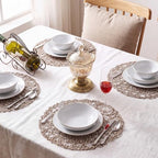 Threehoney Paper Braided Round Placemats, Set of 24, Mocha, 13 in - Image 5