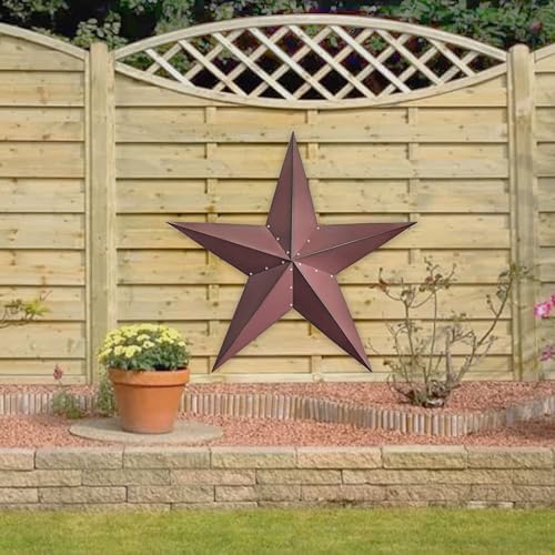 JoyEvy 48" Large Barn Star-Red Black Barn Stars Outdoor Decoration-Metal Star for Outside Texas Stars Art Rustic Vintage Western Country Home Farmhouse Primitive House Decor- Primitive Wall Décor - Image 4