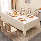 BALCONY & FALCON Rectangle Table Cloth Waterproof Ivory 91"x132" by BALCONYFALCON