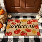 Fall Door Mat, Non Slip Front Porch Pumpkin Welcome Mat 24"x36" - Image 6