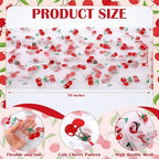 8 Pcs Cherry Table Runners 29 x 70 Inch Cherry Tulle Tablecloth - Image 2