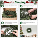 26" Christmas Norfolk Pine Wreath for Front Door (2, Wreath) - Image 6