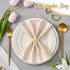 APTWOW Gold Napkin Rings Set of 200, Thanksgiving Christmas Table Decor - Image 5