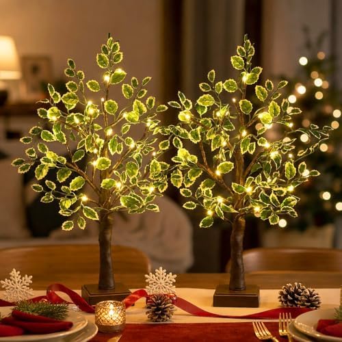 Lighted Trees for Indoor Decor, Twinkling Tabletop Lamp Spring (1, Brown) - Image 5
