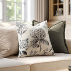 Set of 2 Decorative Floral Pillow Covers 22x22 Inch Black - Image 3