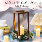 Geelin 10 Pcs Wooden Wedding Lantern Centerpiece Candle Lantern Table Wooden Candle Holder Decorative for Wedding Party Table Valentine Decor(13 in,Brown) - Image 4