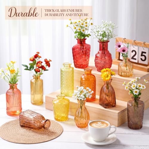 Dandat 24 Pieces Small Colorful Vase Bulk 12 Style Decorative Bud Vase - Image 3