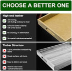 18 x 12 inches Leather Ottoman Serving Tray with Hole Handles, Rectangle Modern Service Tray for Living Room, Coffee Table, Bed, Tea, Food, Butler Countertop, Kitchen, Dinner, Picnic (Brown) - Image 5