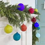 FoldTier 9pcs 3" Colorful Glass Ball Christmas Tree Ornament, Rainbow Color by FoldTier