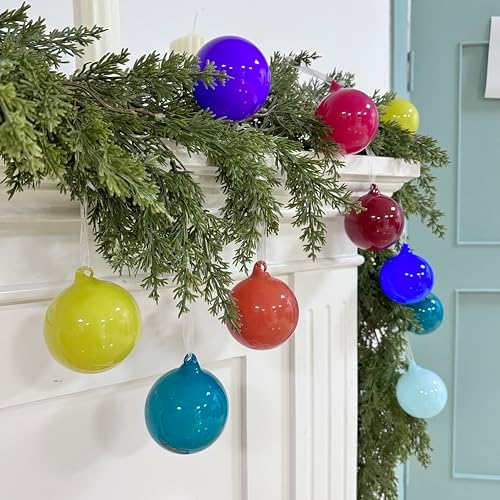 FoldTier 9pcs 3" Colorful Glass Ball Christmas Tree Ornament, Rainbow Color by FoldTier