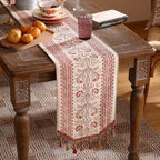 ISAENNE Designer Vintage Linen Table Runner,87"x12"-Chamonix A - Image 2