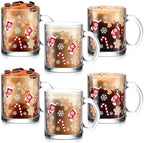 Maxcheck 6 Pack 12 oz Christmas Gingerbread Coffee Mugs Glass Cups Bulk by Maxcheck
