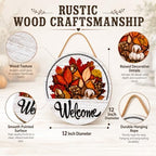 16 Pcs Interchangeable Welcome Sign for Front Door, 12 In Wood Decor - Image 5
