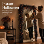 Spooky Chic: Halloween Fireplace Decor Set,Spooky Gothic Vine Lights Fireplace Mantel Decoration Set, Halloween Seasonal Display for Indoor Home, Haunted House,Party (Extra Large) - Image 5