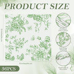 Kochorie 36 Pieces Green Floral Cloth Napkins, 18 x 18 Inch Reusable Soft Fabric Napkins, Washable Flower Dinner Cocktail Napkin for Spring Summer Tea Party Holiday Home Kitchen Wedding Restaurant - Image 2