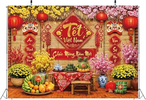 Vietnamese New Year Backdrop 2027 Tết Việt NAM Lunar New Year Party Decor - Image 7