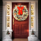 VINGLI 36" Prelit Christmas Wreath, Plug-in Artificial Wreath with 100 LED Lights & 300 Tips for Indoor Door/Window - Image 3