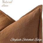 decorUhome Fall Brick Linen Throw Pillow Covers 26x26 Set of 2 - Image 2