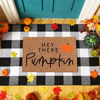 Moucuny 2 Pcs Fall Doormat Outdoor, Hey There Pumpkin Coir Mat, Non-Slip - Image 2