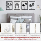 Black Metal Wall Art Frame Decor for Livingroom, 4PCS, Plant Themed, 17x12" - Image 5