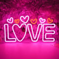 SYLHOME Led Neon Light Sign Love Heart Bedroom Valentines Day Decor Gift by SYLHOME