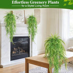4Pcs Fake Hanging Plants, 32" Artificial Plants Greenery Boston Ferns Vines - Image 6