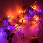 2026 Halloween Garland with Lights 8.86FT 72LED Willow Vine Twig with Timer Black Garland Lights with Orange Pumpkins Purple Bats and Black Leaves Dead Branches Halloween Decorations Indoor Outdoor - Image 6