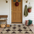 JTJ Easy Jute 3x5 Outdoor Rug, Black & Beige Diamond Pattern, Washable by JTJ