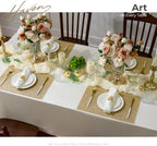 Leetaltree Gold Placemats Set of 12 - Heat Resistant Non-Slip Place mats for Dining Table, Washable Durable PVC Vinyl Woven Table Mats(Luxury Gold, 12) - Image 7