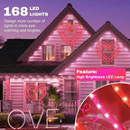 LAMPHOME Valentine Lights Outdoor 24.8 Inch 168LED Waterproof Red and Pink Large Heart Light Valentine‘s Day Decorations for Outdoor Garden Yard Galentine's Day Decoration - Image 4