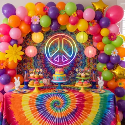 Zhengmy Peace Sign Neon Light, USB Powered Hippie LED Wall Decor 13" by Zhengmy