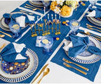 Solino Home 100% Pure Linen Table Runner Indigo Blue Hemstitch, 14 x 156 in - Image 3