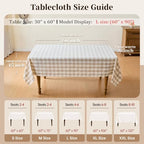 Gingham Tablecloth Rectangle, 60" x 120", Beige - Image 4