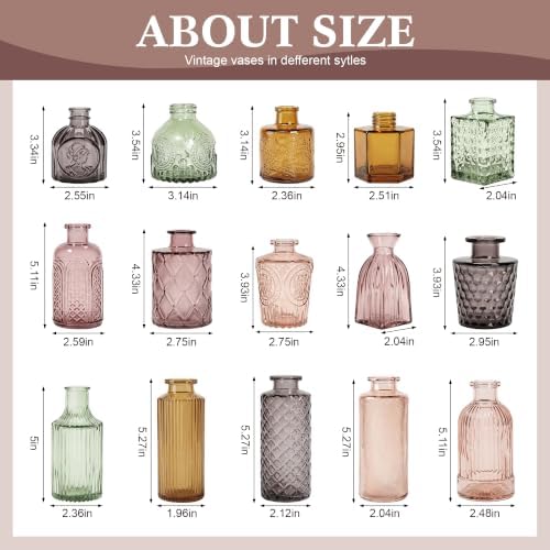 15 Pcs Fall Bud Vases Set, Baby Shower Decorations, Wedding Table Decor - Image 4