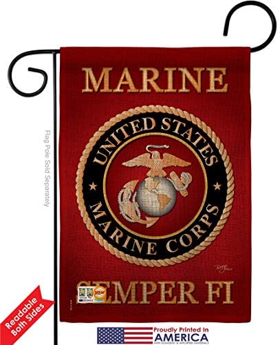 Marine Corps Burlap Garden Flag - Pack Armed Forces USMC Semper Fi United State American Military Veteran Retire Official Support Our Troops - House Banner Small Yard Gift Double-Sided 13 X 18.5 - Image 2