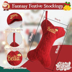 Personalized Dog Christmas Stockings with Embroidered Name & Monogram,3 Pack 15.7” Large Bone Shape Pet Xmas Stockings for Dog,Puppy,Custom Knit Christmas Stocking for Fireplace Holiday Decor - Image 2