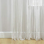Lush Decor Boho Macrame Textured Cotton Window Curtain Panel Single 40" W x 95" L White - Macrame Curtains for Windows, Room Divider, Boho Wall Decor - Image 5