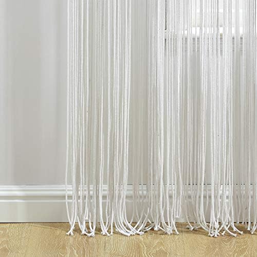 Lush Decor Boho Macrame Textured Cotton Window Curtain Panel Single 40" W x 95" L White - Macrame Curtains for Windows, Room Divider, Boho Wall Decor - Image 5