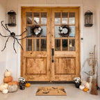 Halloween Welcome Coir Doormat 17"x30", Outdoor Front Door Mat with Bats Skeleton Hands and Spider Design, PVC Non Slip Backing, Fall Halloween Welcome Mat for Front Porch Entryway Decor - Image 3