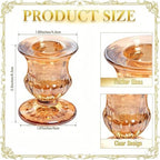 48 Pcs Clear Glass Taper Candle Holders Bulk, 2.5 in Taper Candle Holder - Image 2