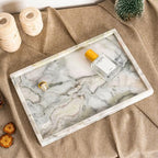 Koville Natural Marble Tray, 12x8“ Coffee Table Vanity/Decorative Tray for Jewerly, Watch, Perfume Candle Storage for Bedroom/Bathroom/Kitchen Countertop - Image 4