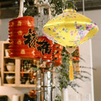 Oval Silk Vietnamese Japanese Hanging Oval Hoian Lamp Asian Vietnam Flower Oriental Festive Lamp Wedding Decor - Image 3