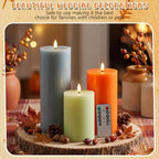 3 Pcs 6/8/12" Fall Colorful Flameless LED Candles Decorations for Home - Image 5